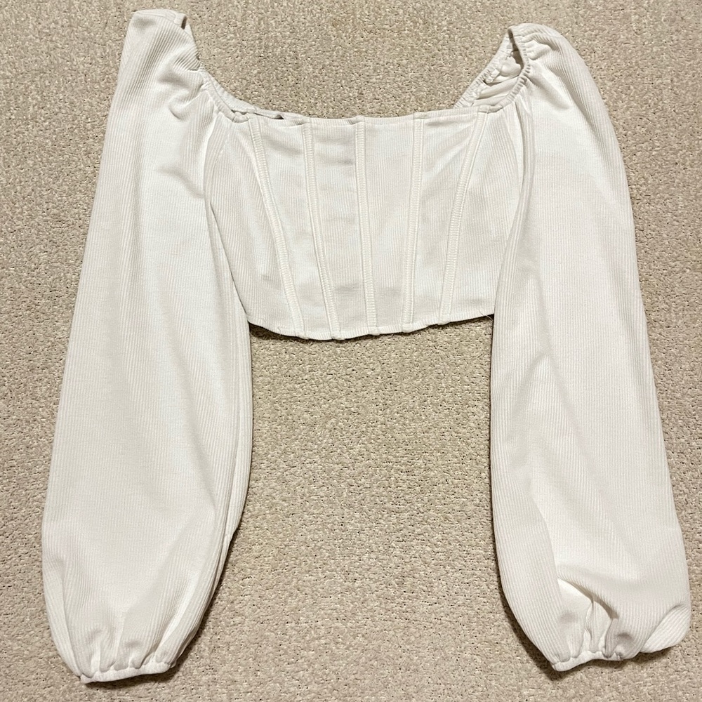 White Puff Sleeve Shirt